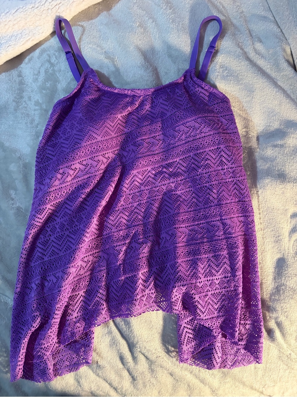 Amazon Purple Lace Swim Cami with Adjustable Straps